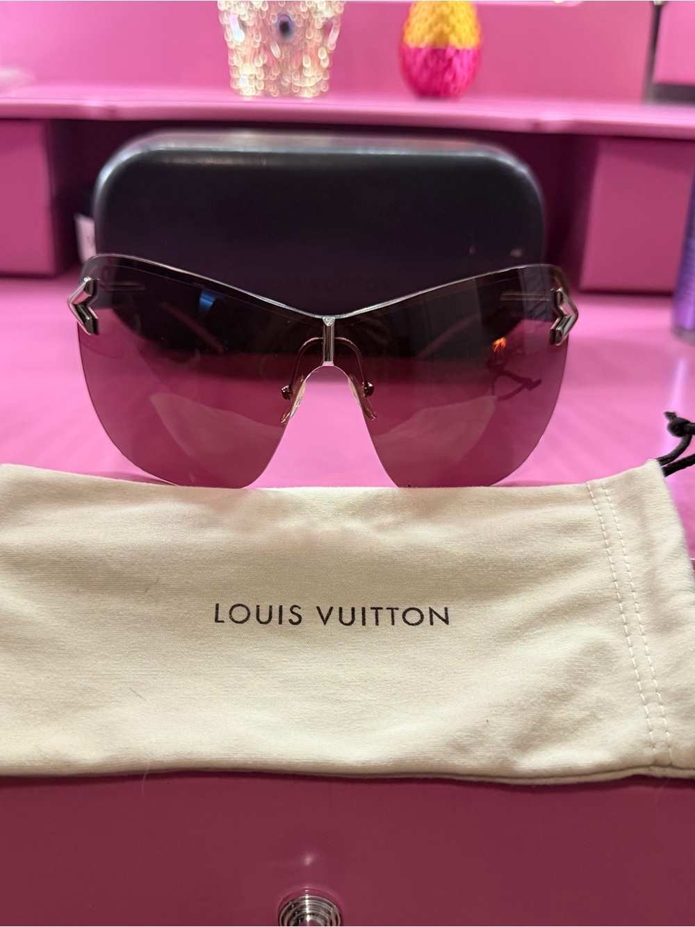 Louis Vuitton Women's Silver Shield Sunglasses V Mask Z0879U